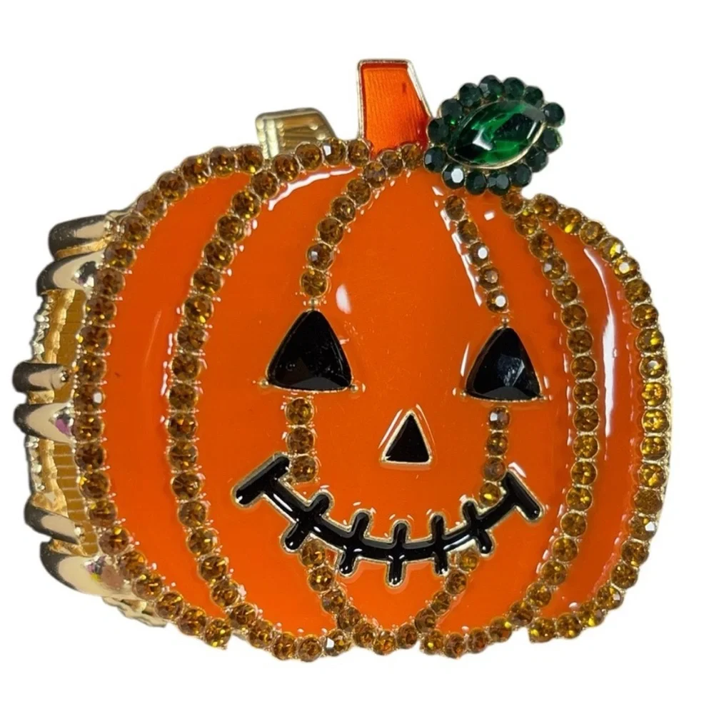 NWT ⚜️🎃⚜️ Piper K Adorable Jack o Lantern Pumpkin Hair Claw Clip